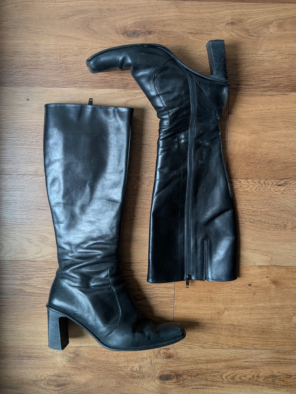 Y2K Leather Heeled Boots